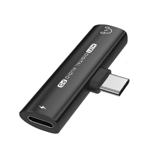 USB-C til 3,5 mm hovedtelefonadapter sort sort