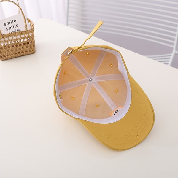 Smiley Face Lue Barn Baseball Cap Jenter Gutter Justerbar Småbarn Baseball Cap Søt Broderte Lue 4-10 År Gul