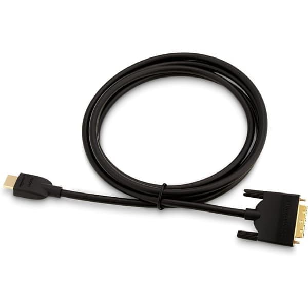 Csparkv – HDMI A til DVI adapterkabel 2m – Guldbelagte stik – Flettet kappe til beskyttelse – Til HD-videoforbindelse