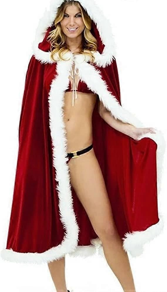 Kvinder Jul Fru Julemand Kappe Julekostume Kappe uden hat længde 120cm