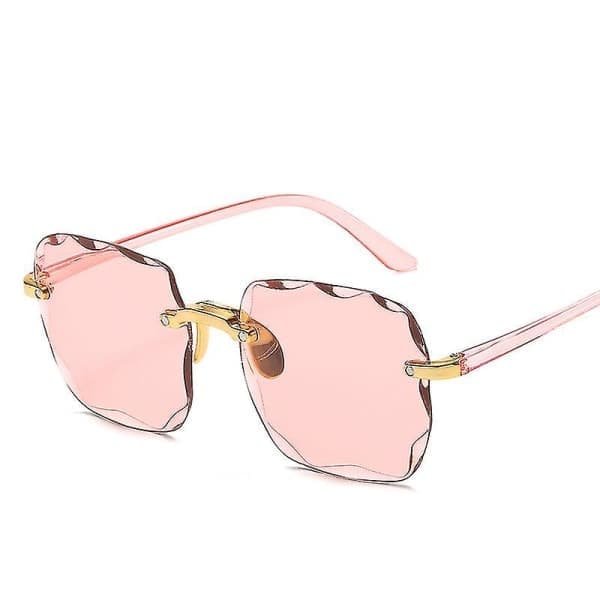 Firkantede, rammeløse solbriller, kvinder, luksusmærke, designer, sommer, røde briller, modesolbriller til mænd, UV400, Oculos
