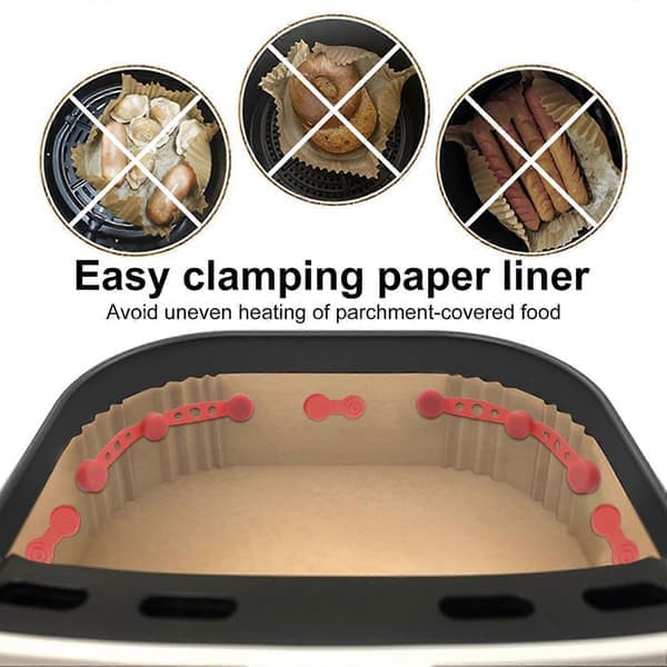 Ilmakeittimen magneettinen silikonisolki lämmönkestävä silikonipidike ilmakeittimen vuorauksille helppo irrottaa 4 kpl punainen 4pcs Red