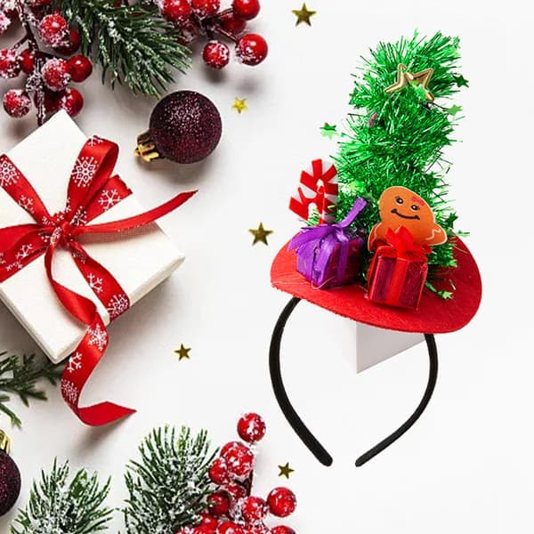 Julepynt, pannebånd for barn og voksne, festtilbehør til juleantrekk