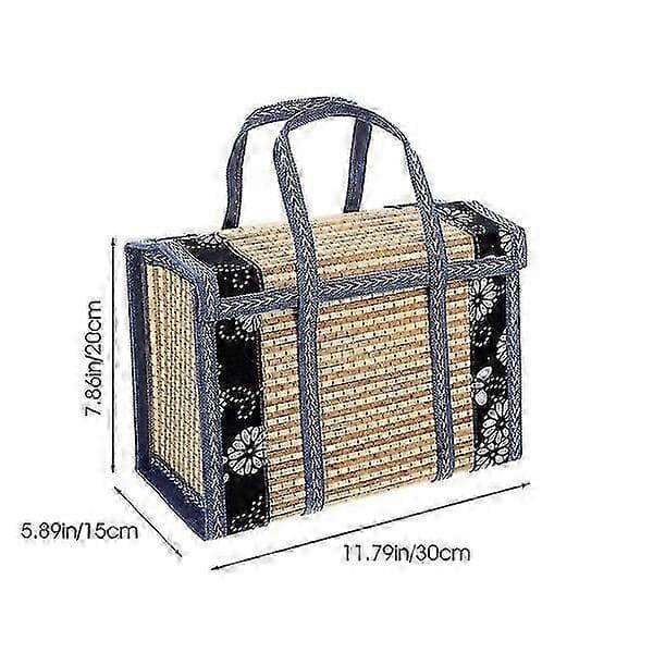 Bambus picnickurv, 30X15X20cm, foldbar og nem at opbevare