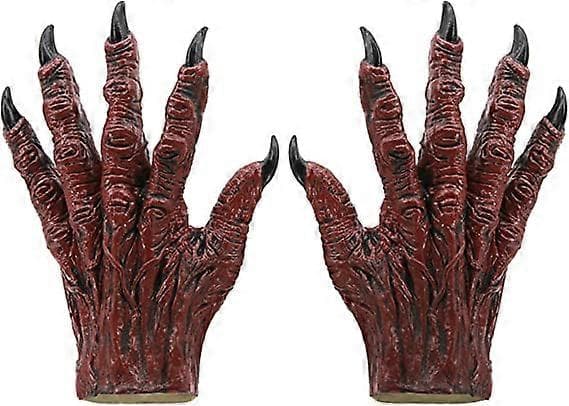 Läskiga monsterhandskar Set Halloween Kostym Hatt Klohandskar Cosplay Tillbehör
