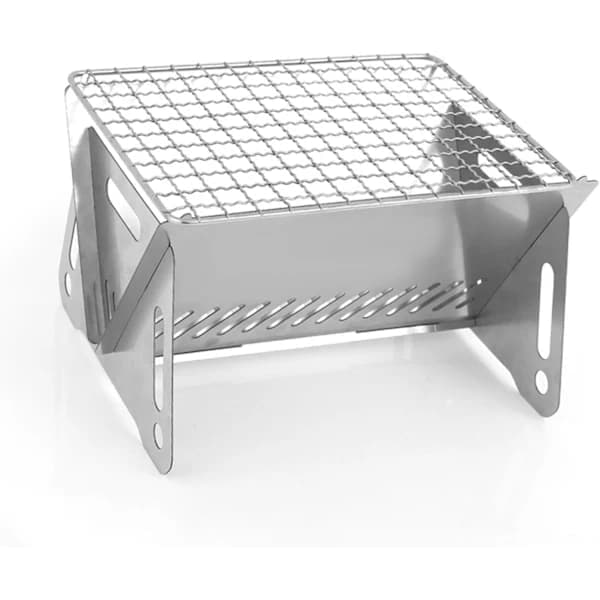 Bærbar kulgrill sammenklappelig rustfrit stål nem at rengøre multifunktionel grill til camping vandreture fest