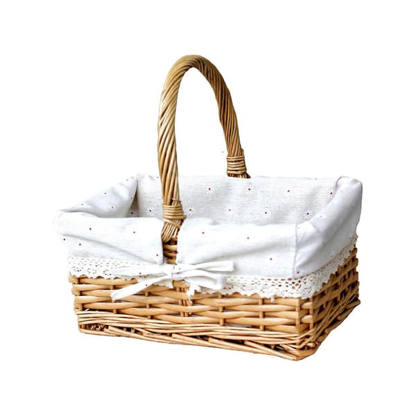 Picknickkorg i vide med handtag och tvättbart foder för camping, grönsaksplockning, mors dag, tacksägelseutflykter
