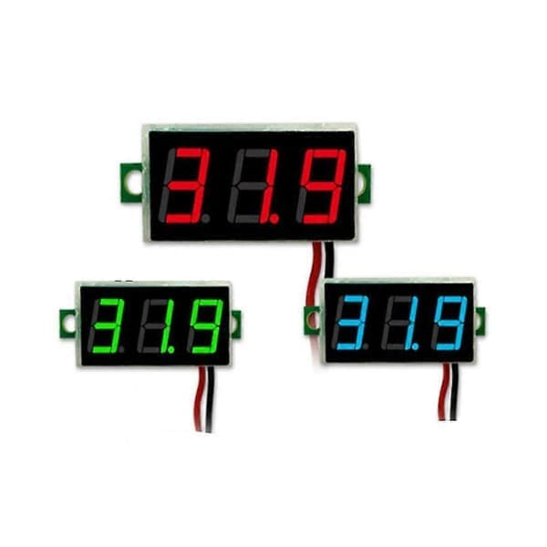 Mini DC 2.5-30V LED 3-digitalt display 2-ledninger Voltmeter Panel Volt Spenningsmåler