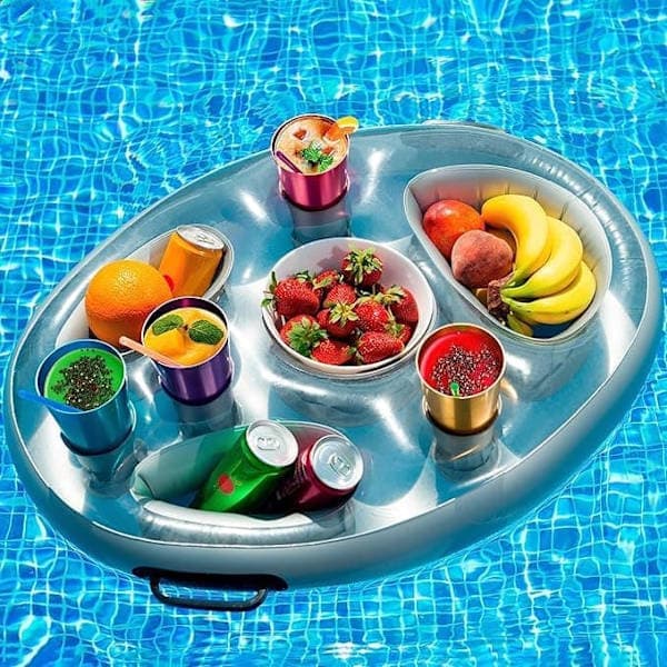 OBOSOE Oppustelig Drikkeholder til Pool og Badekar – Flydende Madbakke, Perfekt til Sommer Pool Tilbehør