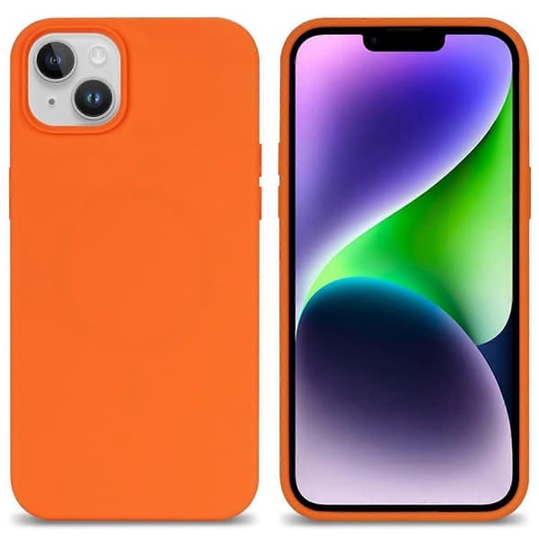För iPhone 14 Solid Silikonskal Mjukt Fiberfoder Anti-Rep Stötsäkert Baksidesskydd Flerfärgad Stil H Style H