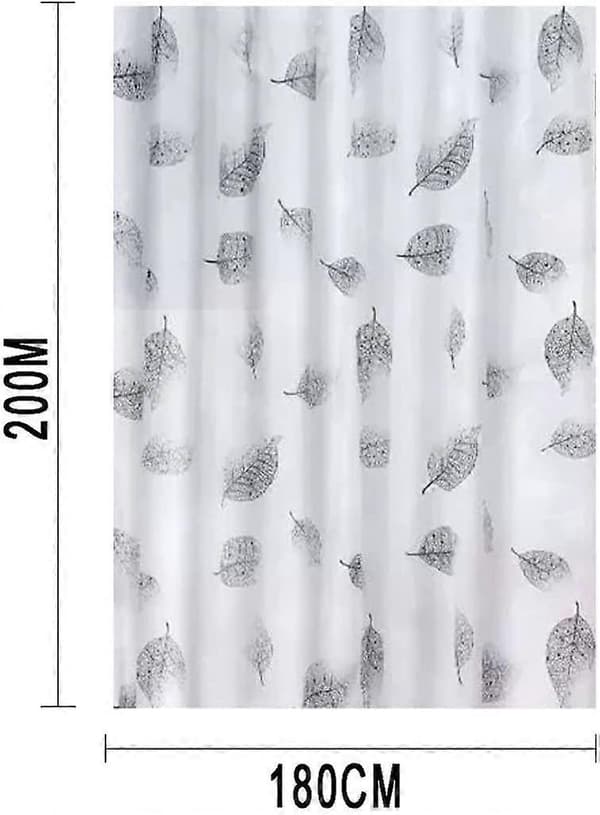 Badeværelse Bruseforhængsforing 180 x 200 cm 100 % PEVA - Vandtæt Bruseforhængsforing, 3D-effekt, Miljøvenligt Design, Rustfri Tyller