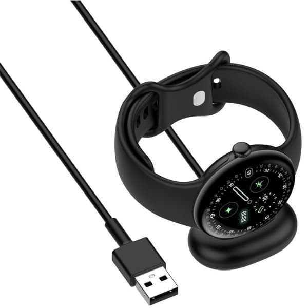 Laddningskabel USB 1m för Google Pixel Watch 4 - Svart / Magnetisk