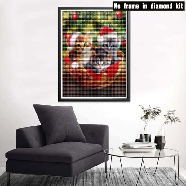 Jul 5D Diamantmaleri Kit, 12x16 tommer, Katt