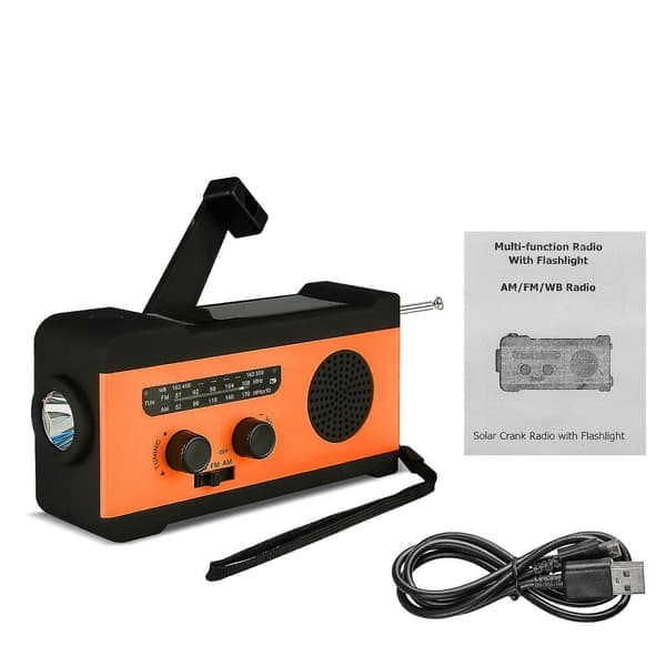 Hätäaurinko-AM/FM-sääradiohälytys taskulamppu