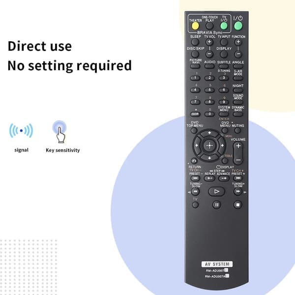 Fjärrkontrollersättning RM-ADU007 / RM-ADU007A för Sony-förstärkare Svart