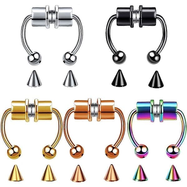 Magnetisk Septum Näspiercing, Hästsko Rostfritt Stål, Falska Näspiercingar, Clip-On