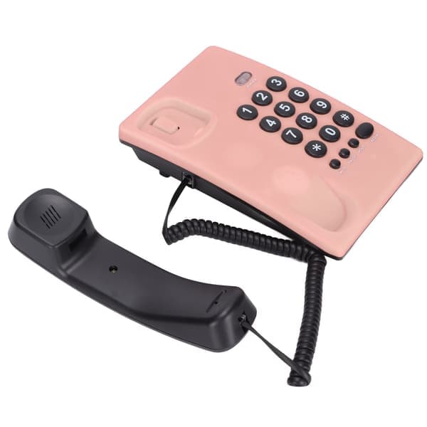 KXT504 Pink Kablet Fastnettelefon med Lydløs Tilstand Dobbelt Magnetisk Håndsæt til Hjem, Hotel, Kontor