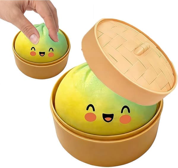 10 cm Jumbo Glitter Regnbue Dumpling Stressaflastende Sanselegetøj med Damperboks, Langsomt Stigende Dekompression Dumplings til Voksne og B gradient grøn gradient green