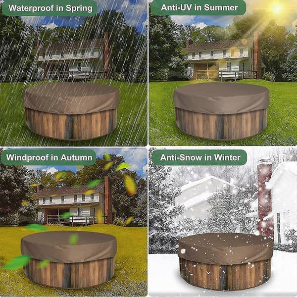Badkarsskydd Vattentätt Anti-UV Spa Jacuzzi-skydd Utomhusmöbler Grå Grey