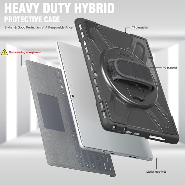 TPU + PC nettbrettveske for Microsoft Surface Pro 8{DB} Svart