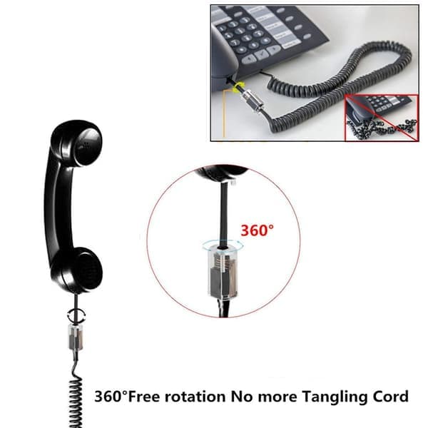 4P4C RJ9 RJ11 Håndsett Telefonkabelkontakt