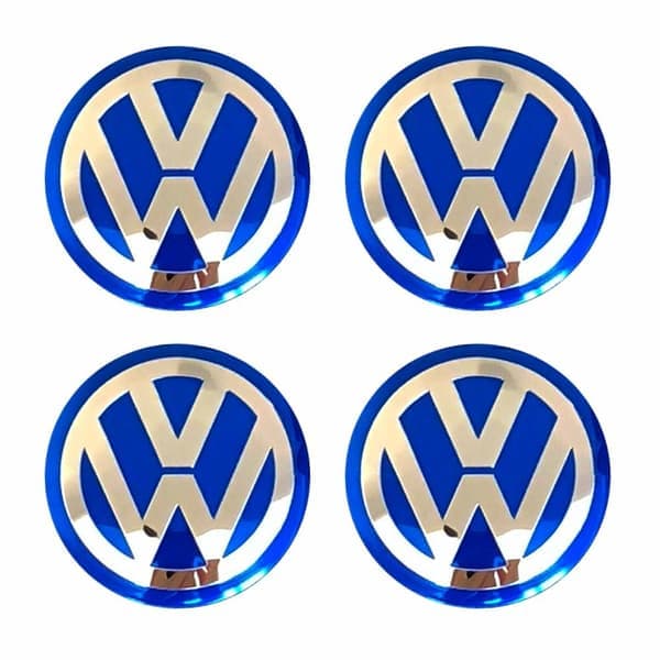 VW03 - 70MM 4-pak centerkapsler til Volkswagen Sølv one size