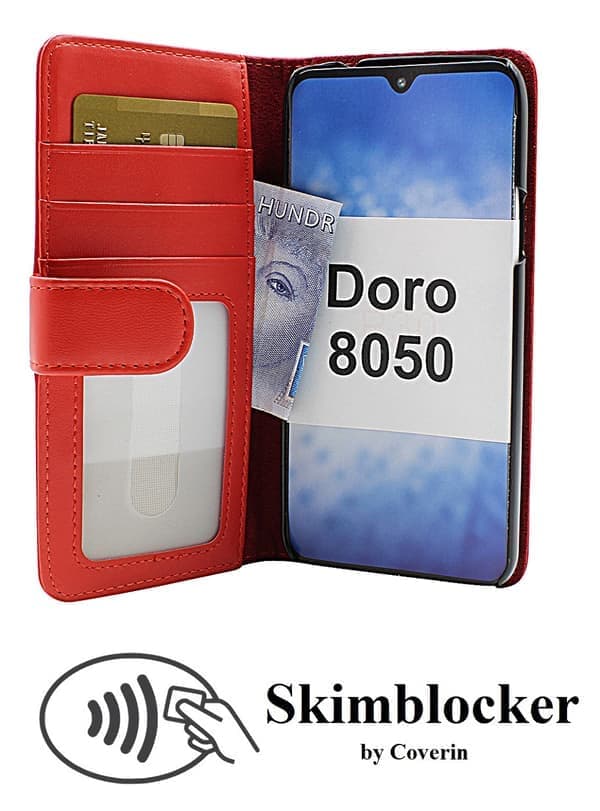 Doro 8050 punainen lompakkokotelo Punainen Röd