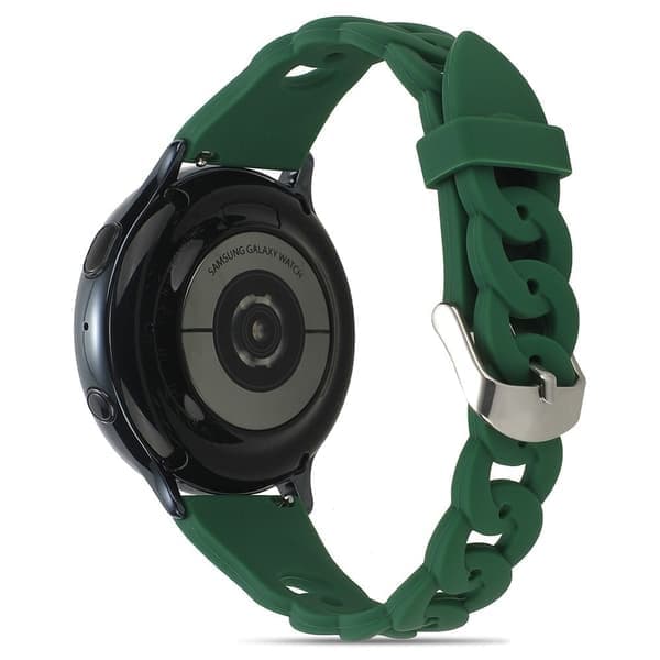 22 mm universel silikone urrem med cool cirkeldesign - Militærgrøn