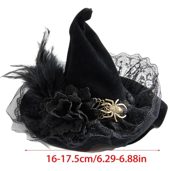 Gotisk stil edderkopper blomst fjær hårnål elegant heksehodeplagg for kvinner jenter Halloween utkledning seksjon 2
