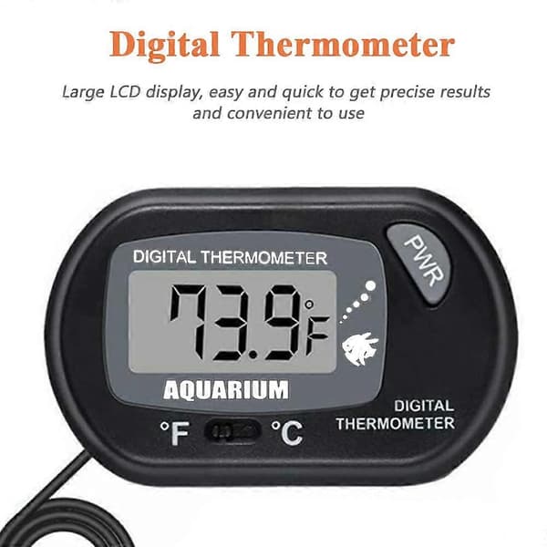 Akvarietermometer, LCD digitalt elektronisk termometer med sugekopp vanntemograf