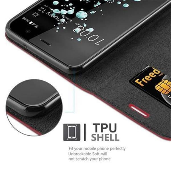 Etui til HTC U PLAY deksel i RØD EPLE Rød