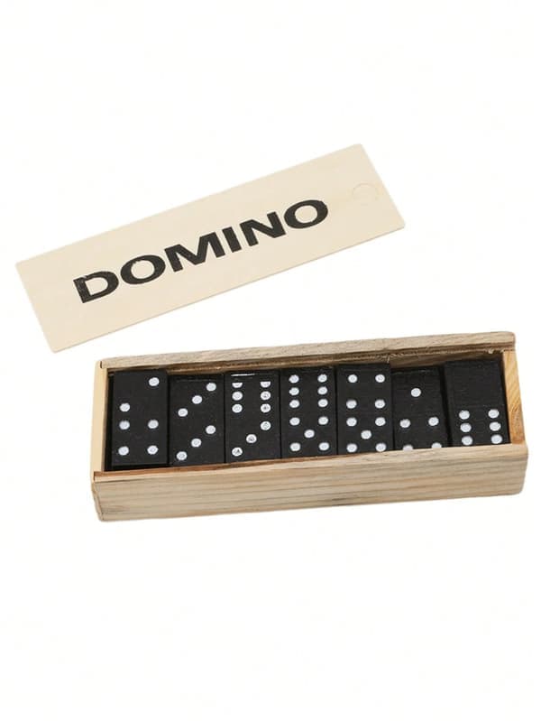 Sort Domino Trækasse med Sort Domino Træbrætspil Undervisning 1 Sæt