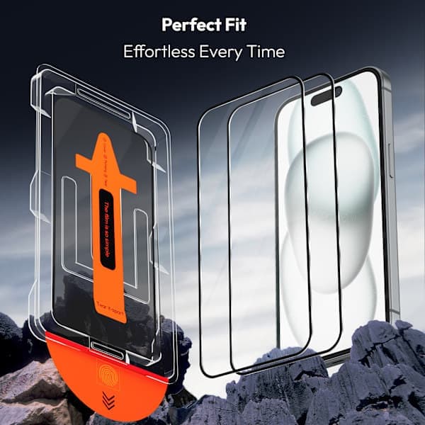 2-pack iPhone 16 Plus skärmskydd - Härdat glas | [Automatisk installation] - Bubbelfritt i Iphone 16 Plus Iphone 16 Plus