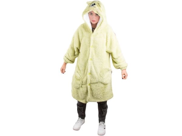 Varm oversize tæppe sweatshirt xl tyk 2i1 pels hætte tæppe sweatshirt tyk