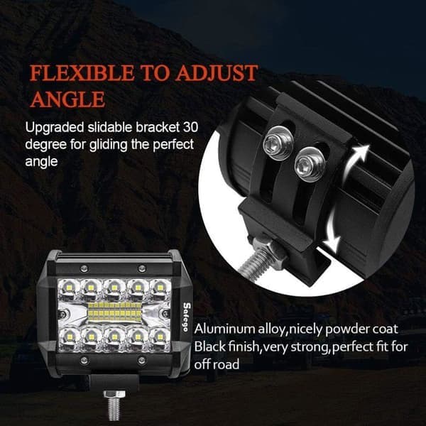 4\" 60W LED frontlys arbeidslys LED-bar spotlight 10800LM, IP67 vanntett, tåkelys for bil kjørelys