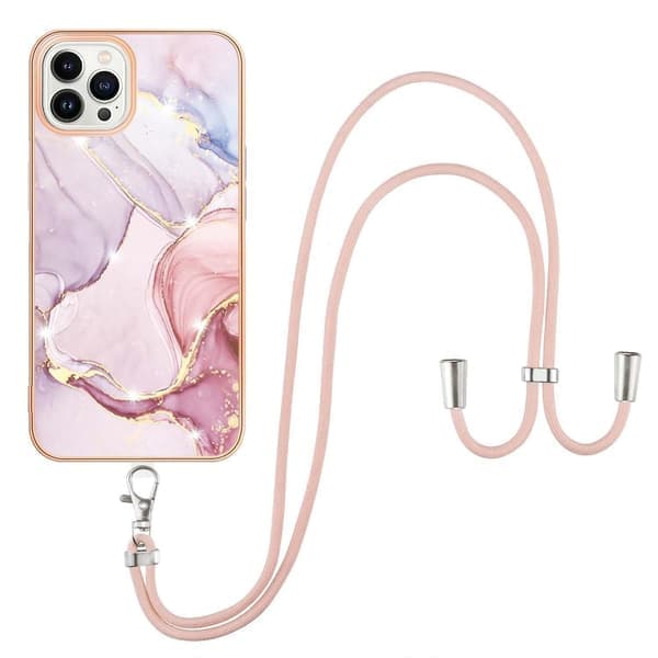 Galvanisert Marmor TPU-deksel til iPhone 15 Pro Flerfarget Multicolor