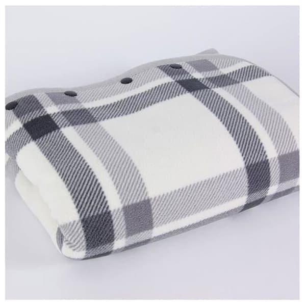 Dame Teppe Rutete Sjal Varm Vinterkappe med Knapper Rutete Teppe 80X135cm - Stil 2