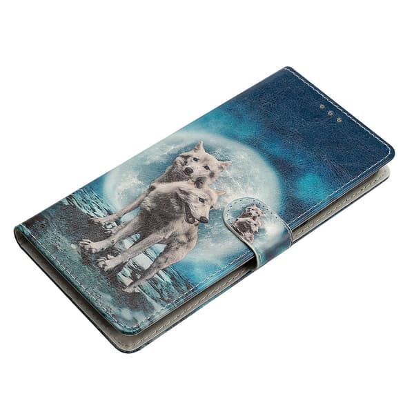Oppo A79 5g / A2 5g värikäs kotelo korttipaikalla Kaksi sutta Two Wolves