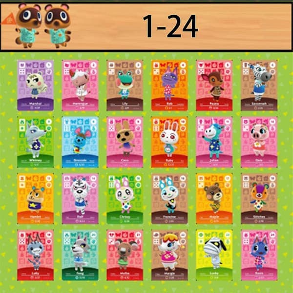 24 minispillkort videokassettkolleksjon Animal Crossing egnet for Switch