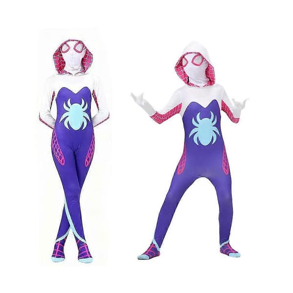 Ghost Spider Stacy Gwen Cosplay Kostume Jumpsuit Dame Fancy Bodysuit _b