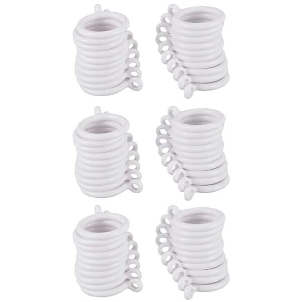 60X Hvite 25mm Plast Innergardinringer