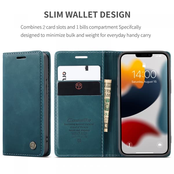 CaseMe 013 Series skinnveske til iPhone 13, blant andre?