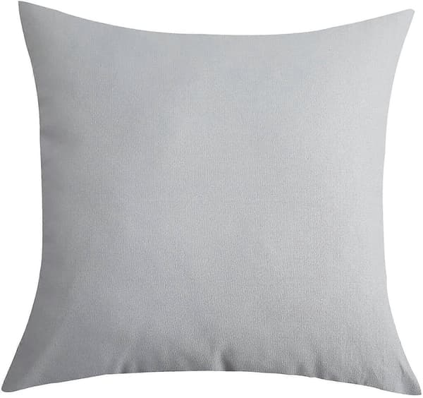 Sett med 2 håndlagde dekorative putetrekk/puter i solid 100 % bomullslerret, 11 farger tilgjengelig - (45x45 cm 2 stk, grå stein)