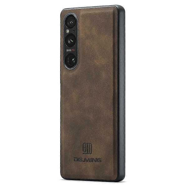 Fodral till Sony Xperia 1 V Anti-scratch PU Läder+PC+TPU Telefonfodral Kaffe Coffee