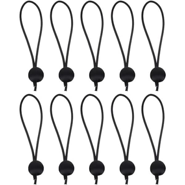 10-pakning - Presenningsfester - Elastisk{bt} Svart