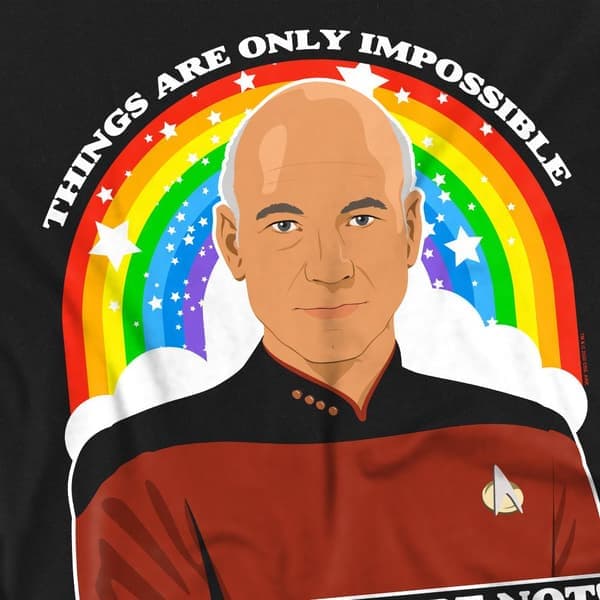 Star Trek: The Next Generation Unisex Voksen Impossible T-shirt Sort S S