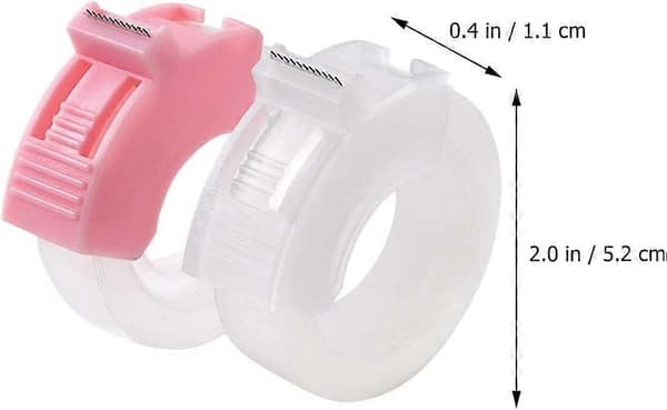 2 sett teipdispenser med teip Mini plast teipkutter Bærbar teipholder Kontorrekvisita