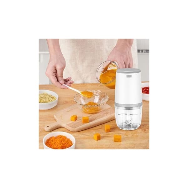 Mini babyblender, mini foodprocessor, 300 ml babyblender, mini elektrisk hakker, mini foodprocessor med USB-opladning