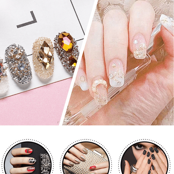 Krystall Flatback Rhinestones, Neglekunst Juveler Dekorative Steiner Tilbehør, stil 1