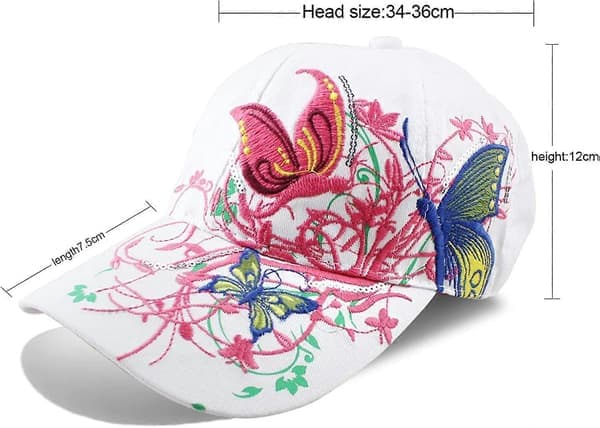 Baseballcaps for kvinner, justerbar pustende brodert solhatt for sport golf netting solhatt utendørs